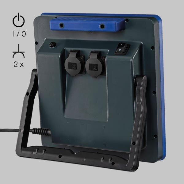 GLADIATOR SL II, 75 W, 230 V, IP54, 8.000 lm, H07RN-F, 5 m Zuleitung, 2 Steckdosen Sonlux