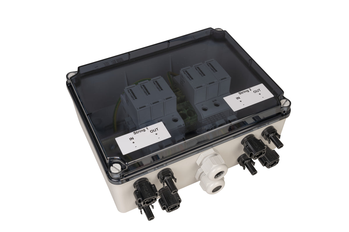 Generatorenanschlusskasten für PV-Anlagen bis 1.000 V DC, 1x 2 String, SUNCLIX-Steckverbinder, SiRoX JÄGER SIROX
