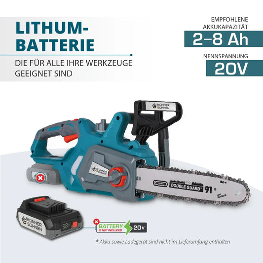 Akku Kettensäge 30cm Schwertlänge KS CS20V-12 Könner & Söhnen