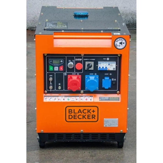 8000 Watt Black + Decker BXGND7900E Diesel Full Power 230 & 400 V AVR Stromerzeuger Black + Decker