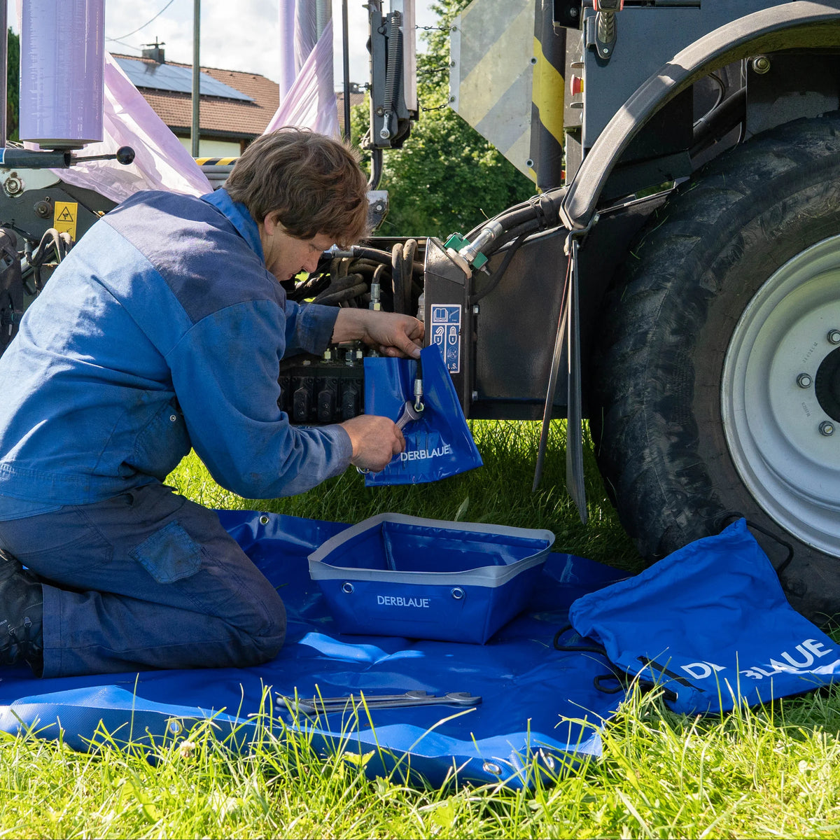 DERBLAUE® Profi-Wanne – Die faltbare Auffangwanne für jeden Handwerker DERBLAUE®