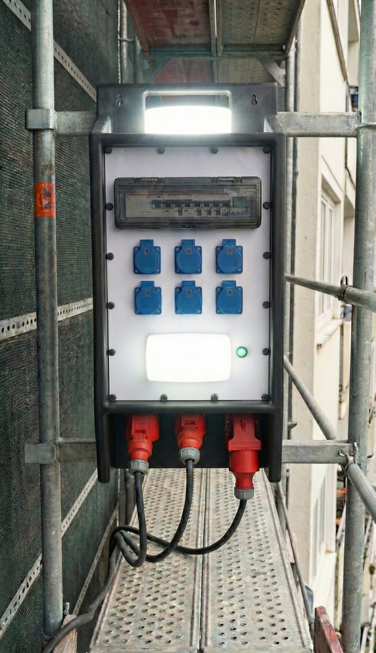 Endverteiler Wando-DE, LED-Beleuchtung, Dämmerungsschalter, CEE-St. 32 A, CEE 32 A, CEE 16 A, SiRoX JÄGER SIROX