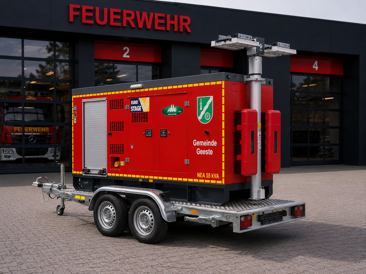 FME Aluminiumhauben Stromerzeuger 66kVA Stage V BOS, Feuerwehr, THW, DIN 14684 FME