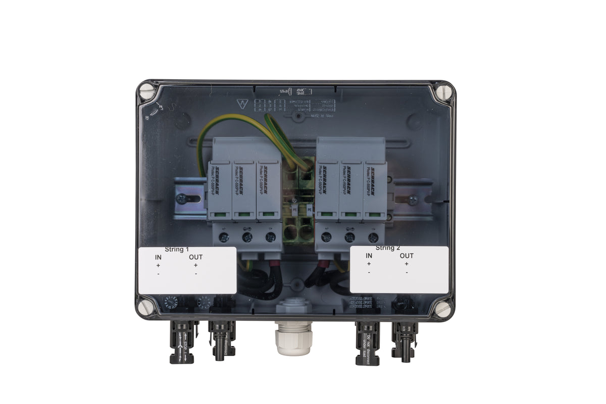 Generatorenanschlusskasten für PV-Anlagen bis 1.000 V DC, 1x 2 String, MC4-Steckverbinder, SiRoX JÄGER SIROX