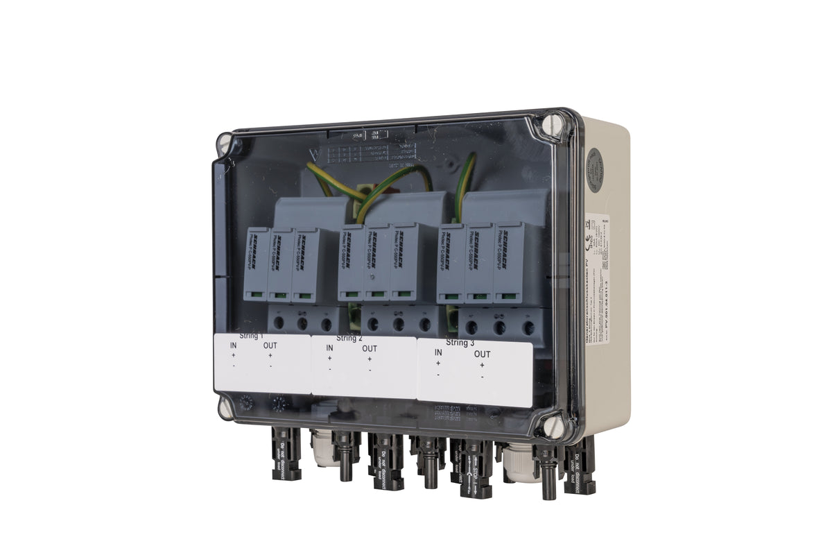 Generatorenanschlusskasten für PV-Anlagen bis 1.000 V DC, 1x 3 String, MC4-Steckverbinder, SiRoX JÄGER SIROX