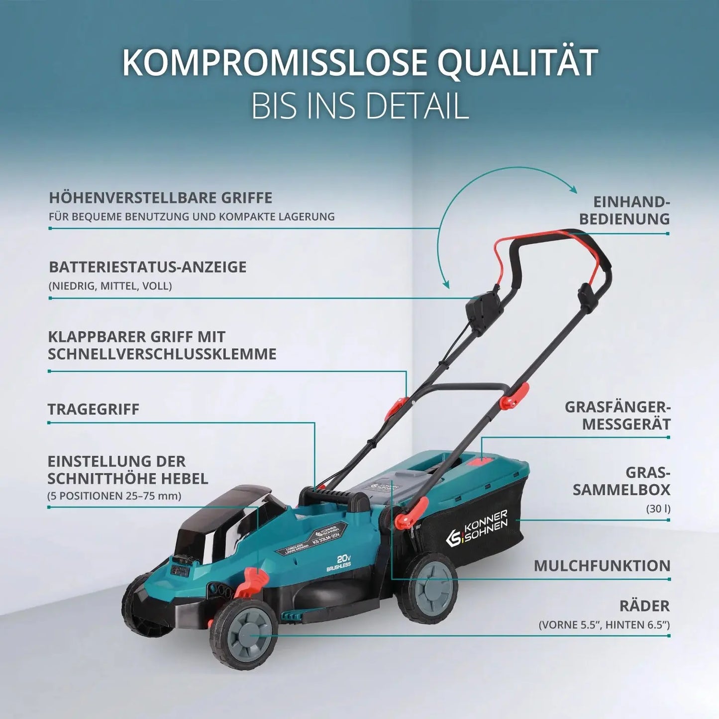 Akku-Rasenmäher KS 33LM-20V Könner & Söhnen Könner & Söhnen