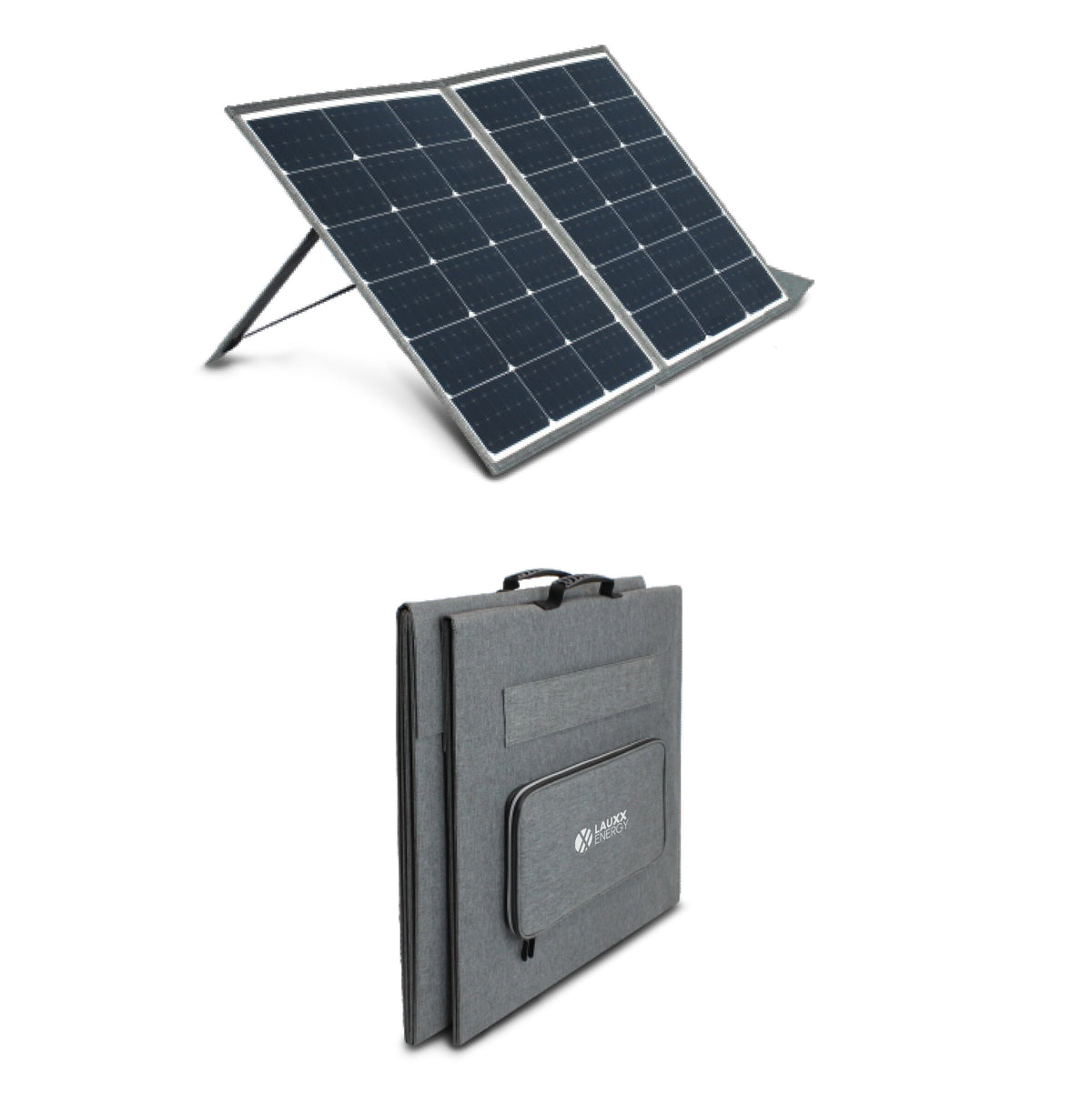 Mobiles Solarmodul mit Standfuß, 100 W, monokristallin, faltbar, 2,7 kg LAUXX