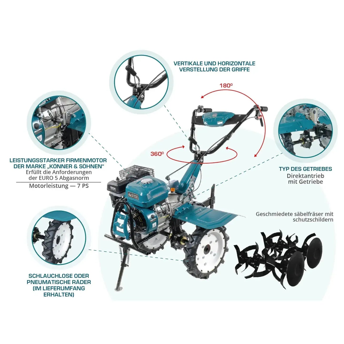Benzin-Bodenhacke KS 7HP-1050G Könner & Söhnen