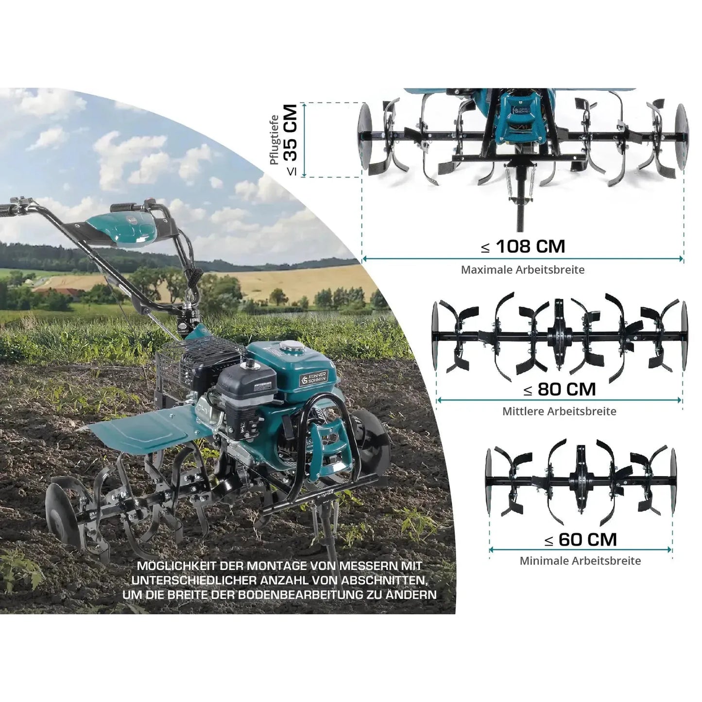 Benzin-Bodenhacke KS 7HP-1050G Könner & Söhnen