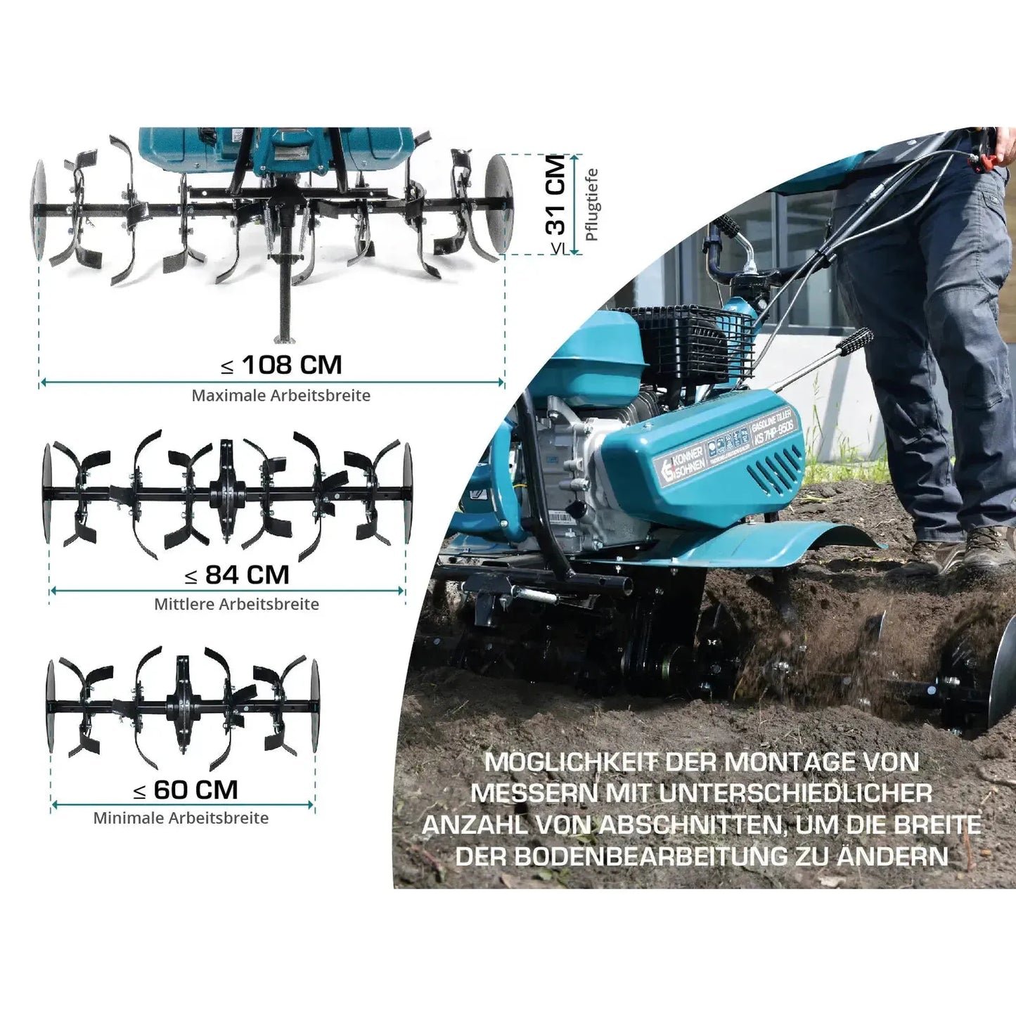 Benzin-Bodenhacke KS 7HP-950S Könner & Söhnen