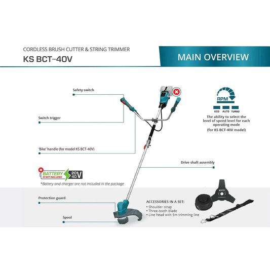 Akku Rasentrimmer KS BCT-40V Könner & Söhnen Könner & Söhnen