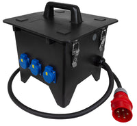 POWER X-Line L Vollgummiverteiler Zuleitung mit CEE-St. 32 A, 3 × Schutzkontakt (3 × LS), 2 × SiRoX JÄGER SIROX