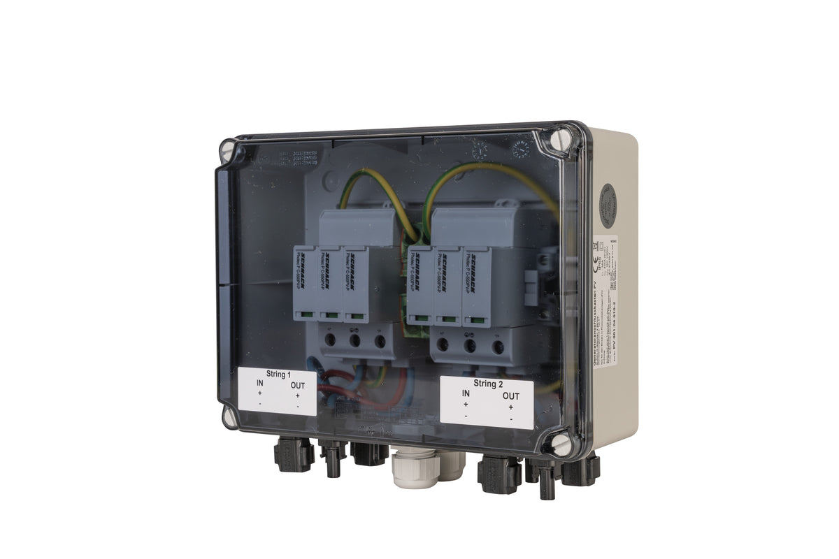 Generatorenanschlusskasten für PV-Anlagen bis 1.000 V DC, 1x 2 String, SUNCLIX-Steckverbinder, SiRoX JÄGER SIROX