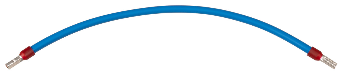 Verdrahtungsbrücke 10 mm² blau 260 mm beidseitig mit 12 mm isolierter Aderendhülse JÄGER
