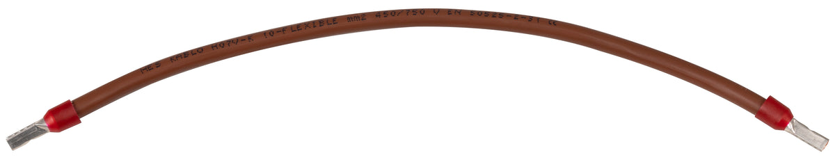 Verdrahtungsbrücke 10 mm² braun 480 mm beidseitig mit 12 mm isolierter Aderendhülse JÄGER