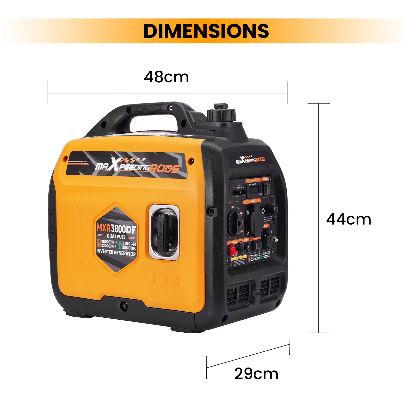 3500W DualFuel Inverter Stromerzeuger maXpeedingrods MXR 3800DF maXpeedingrods