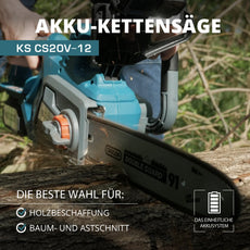 Akku Kettensäge 30cm Schwertlänge KS CS20V-12