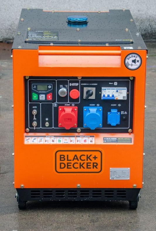 8000 Watt Black + Decker BXGND7900E Diesel Full Power 230 & 400 V AVR Stromerzeuger