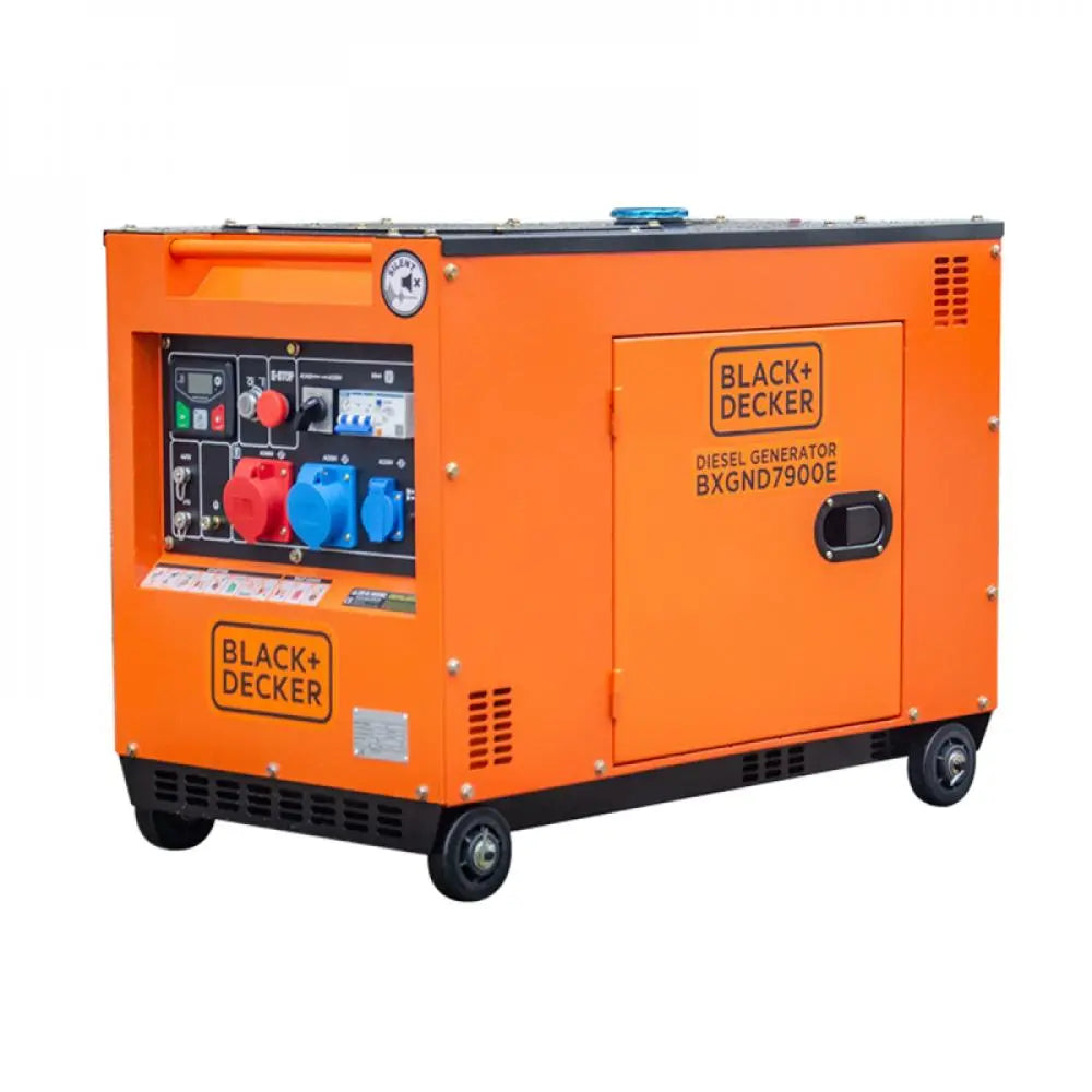 8000 Watt Black + Decker BXGND7900E Diesel Full Power 230 & 400 V AVR Stromerzeuger Black + Decker