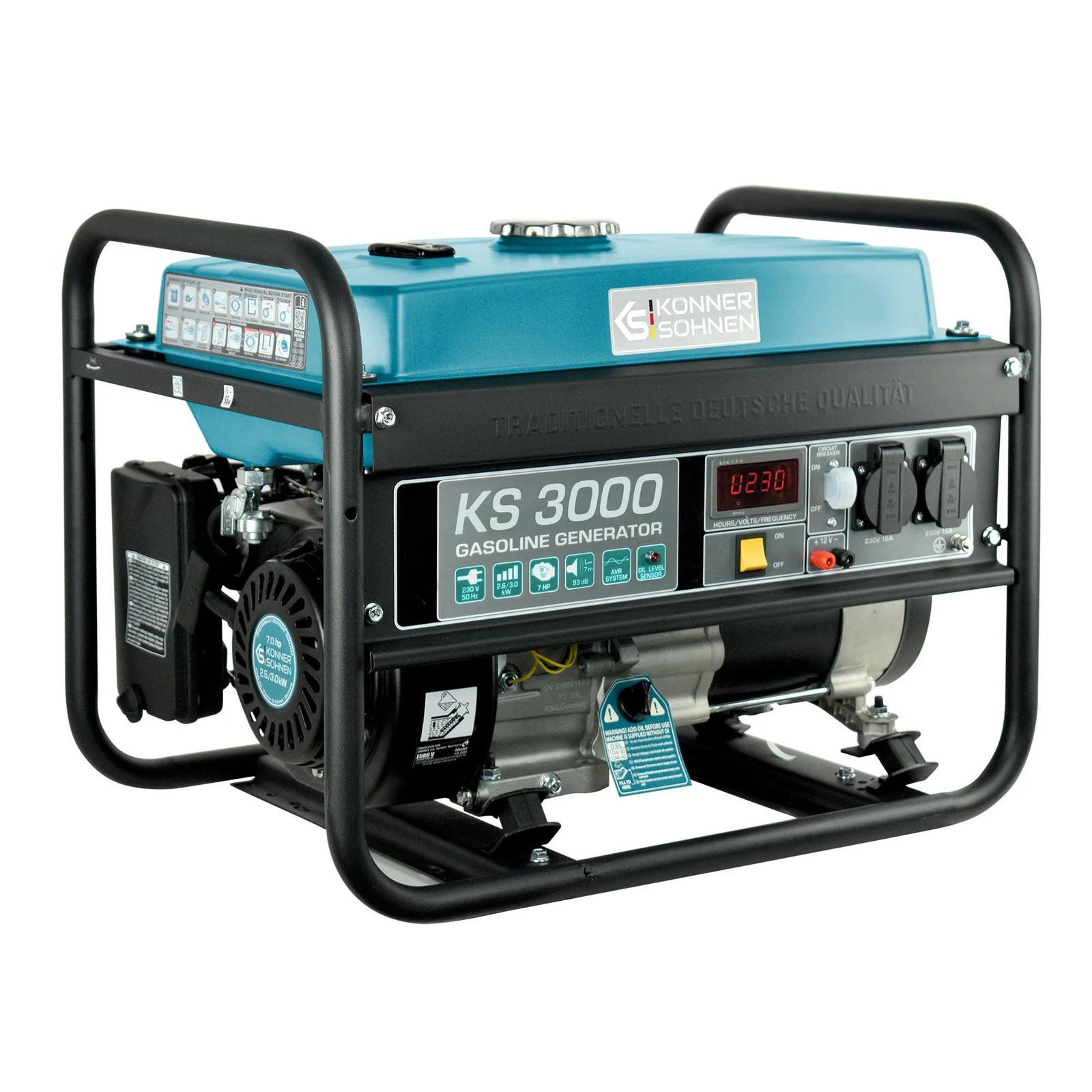 Benzin AVR Stromerzeuger 3000 Watt Könner & Söhnen KS 3000