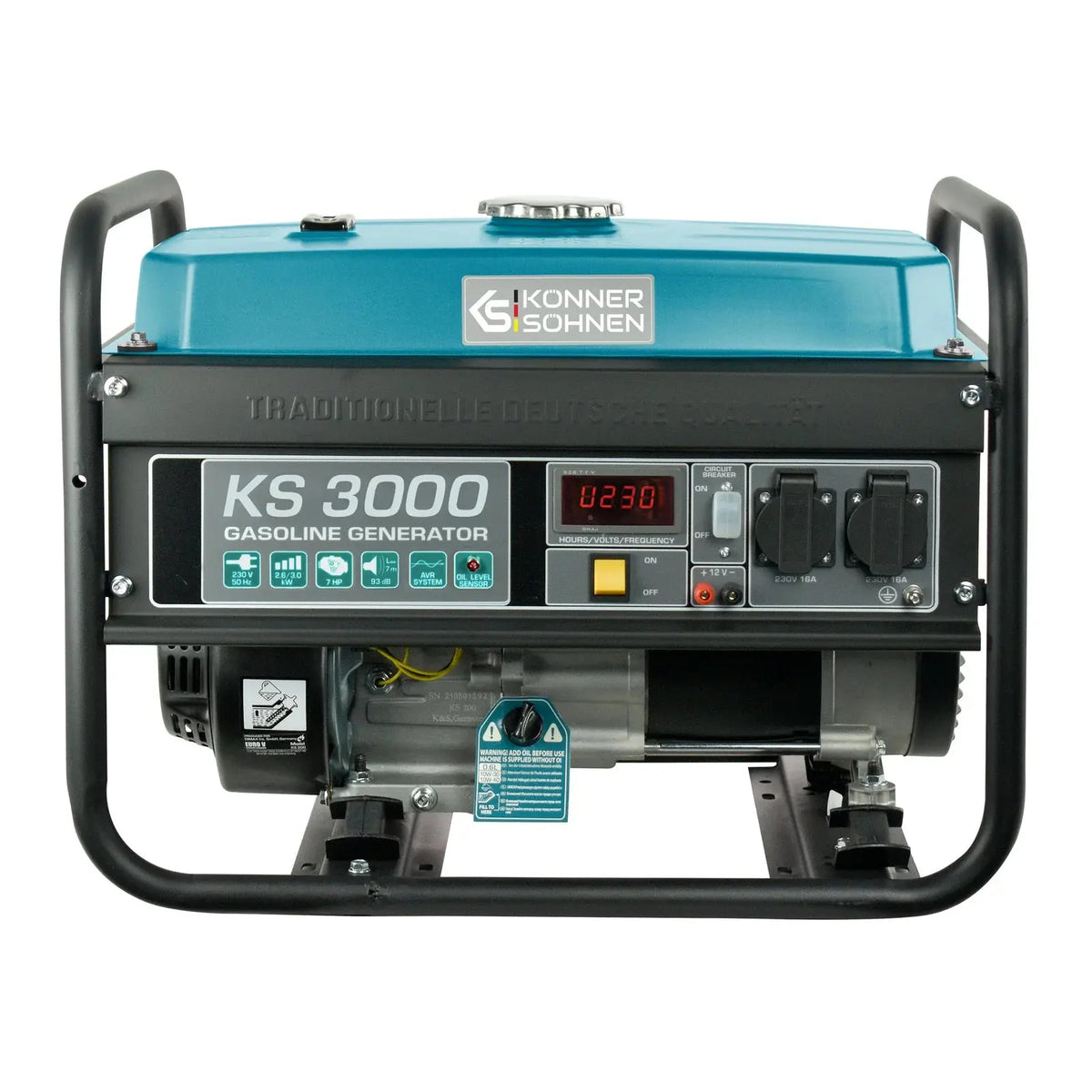 Benzin AVR Stromerzeuger 3000 Watt Könner & Söhnen KS 3000 Könner & Söhnen