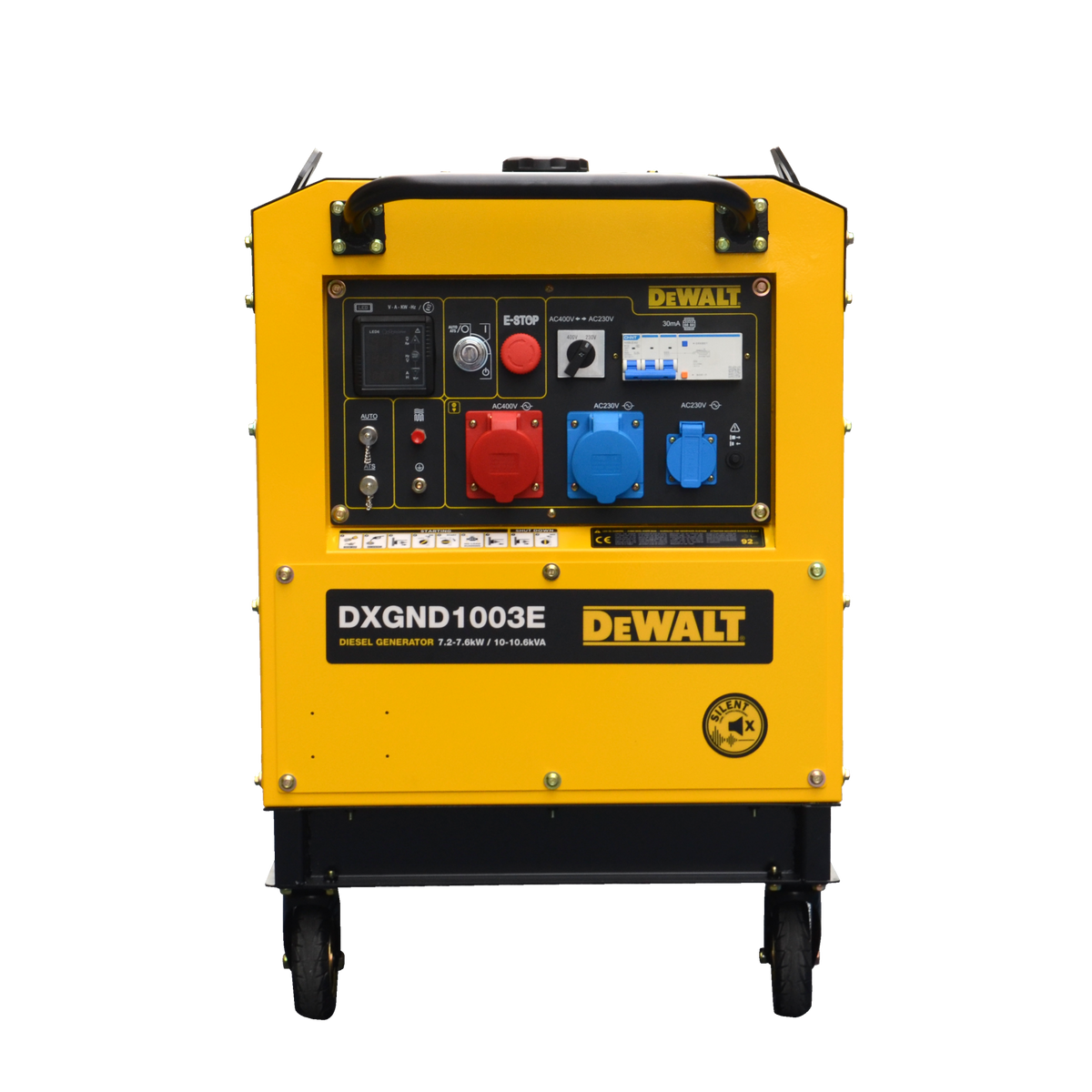 DeWalt Diesel Stromaggregat DXGND1003E – 7,6 kW (230 V) &  10,6 kVA (400 V) DeWalt