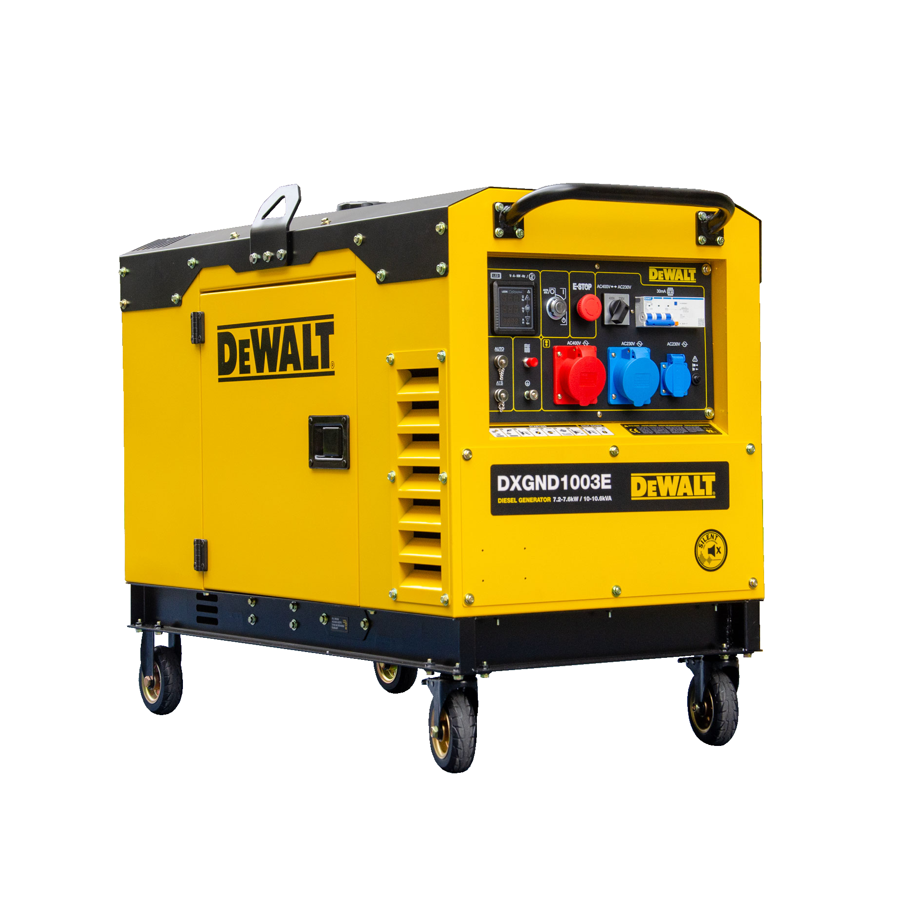 DeWalt Diesel Stromaggregat DXGND1003E – 7,6 kW (230 V) &  10,6 kVA (400 V) DeWalt
