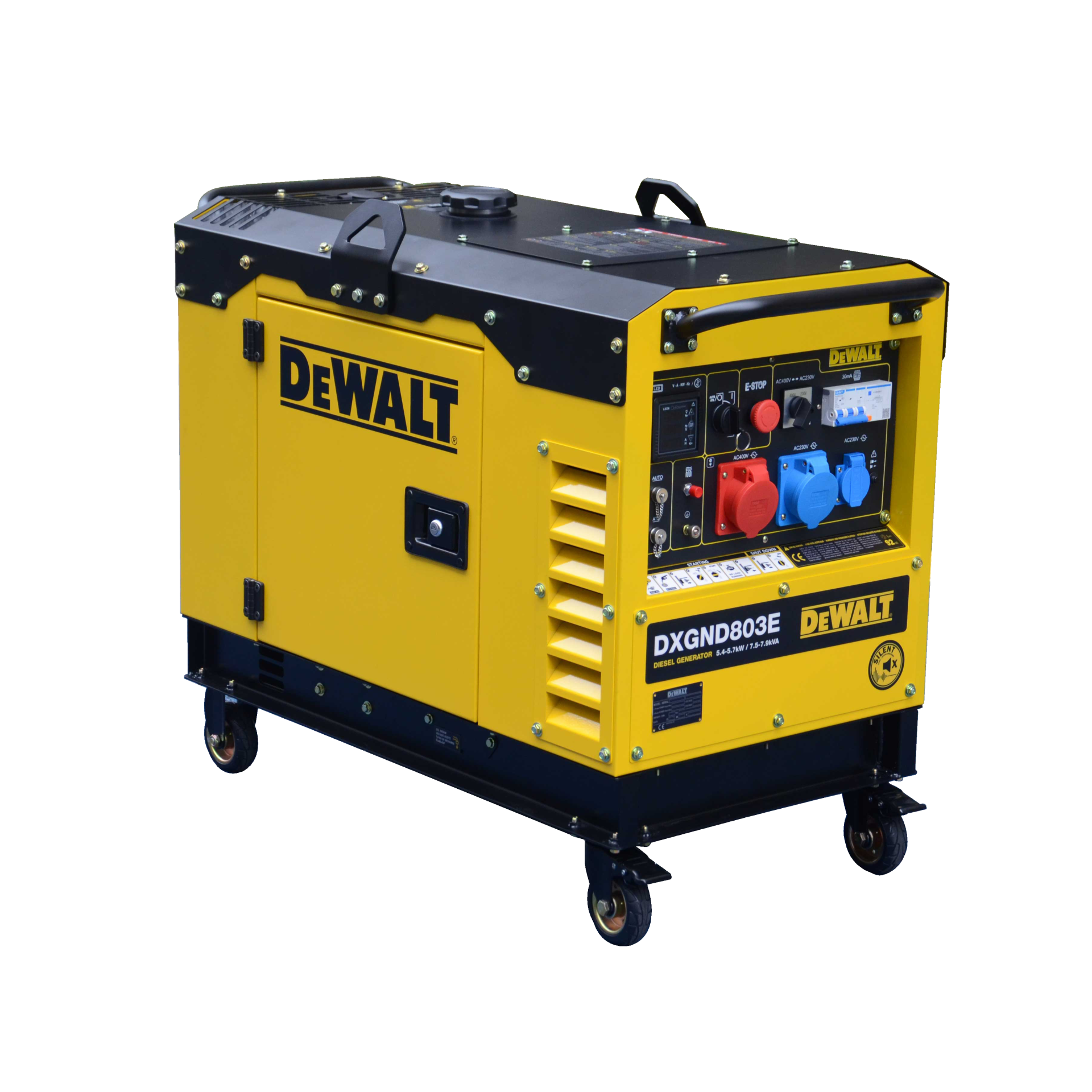 DeWalt Diesel Stromaggregat DXGND803E – 5,8 kW (230 V) & 7,9 kVA (400 V) DeWalt