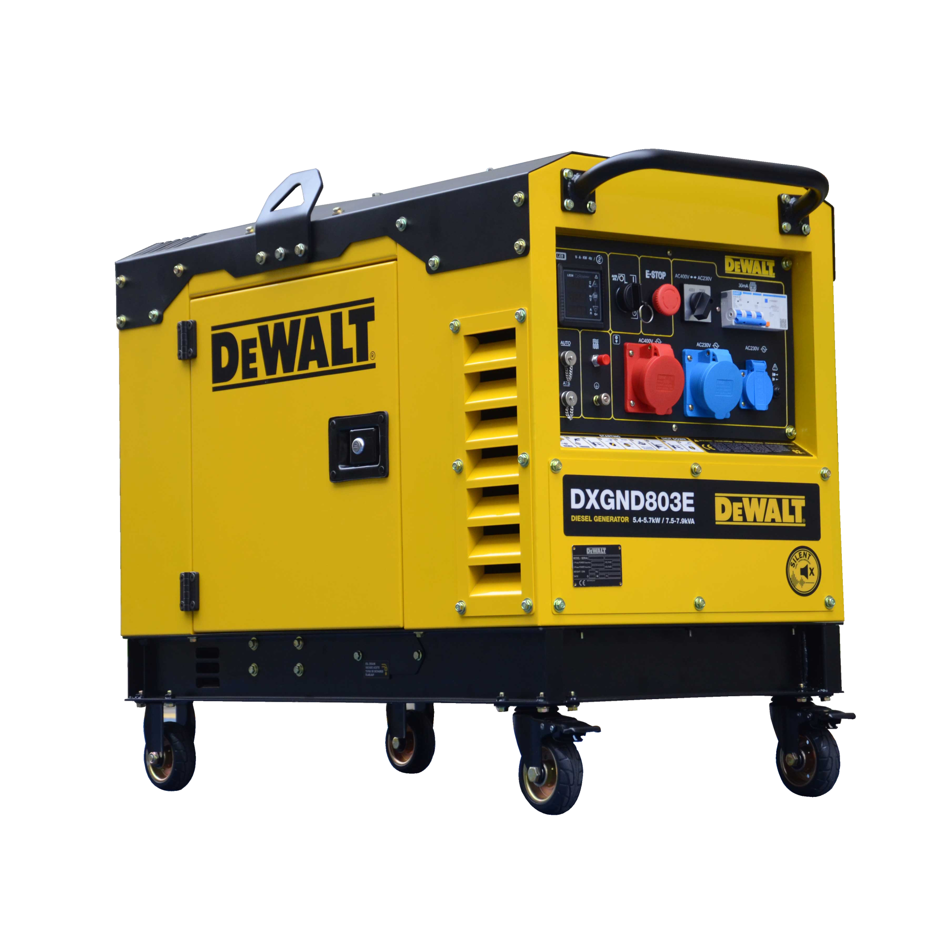 DeWalt Diesel Stromaggregat DXGND803E – 5,8 kW (230 V) & 7,9 kVA (400 V) DeWalt