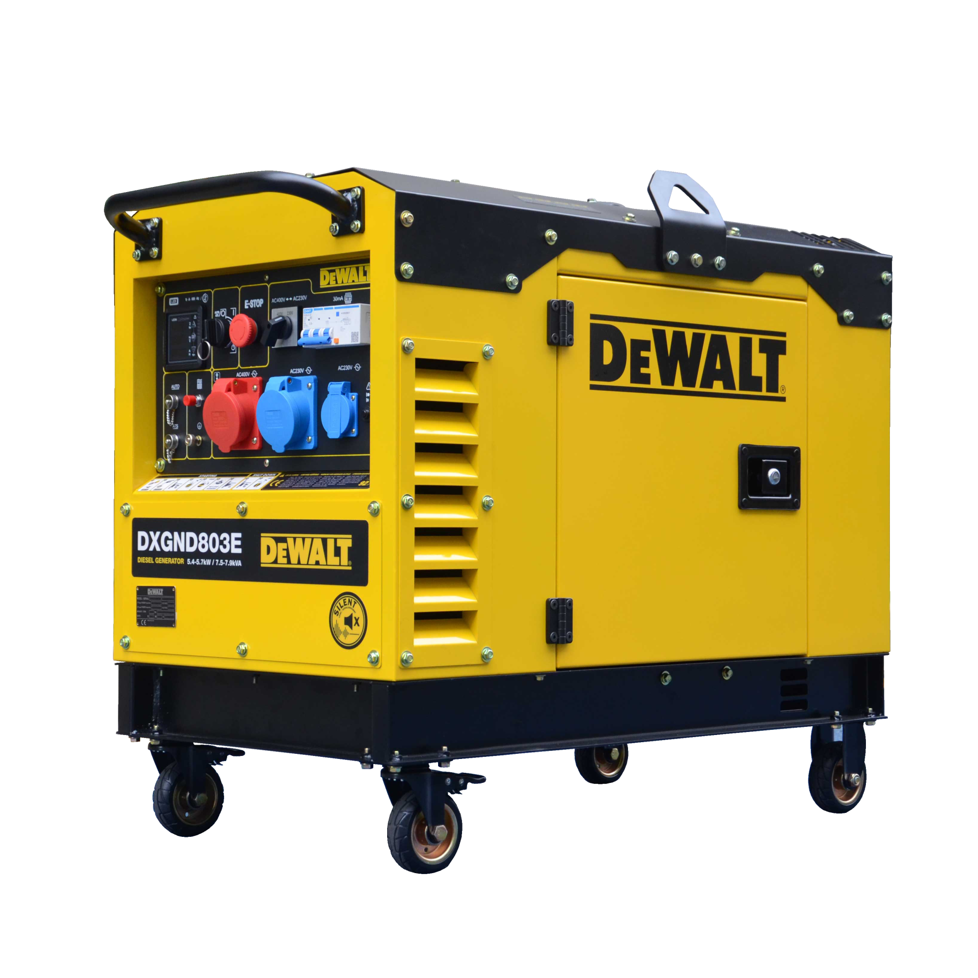 DeWalt Diesel Stromaggregat DXGND803E – 5,8 kW (230 V) & 7,9 kVA (400 V) DeWalt