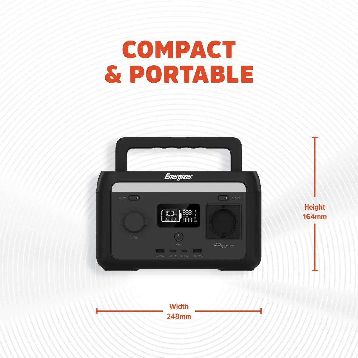 Energizer Peak 300 tragbare Powerstation 500W - 204,8wh LiFePO₄ Energizer