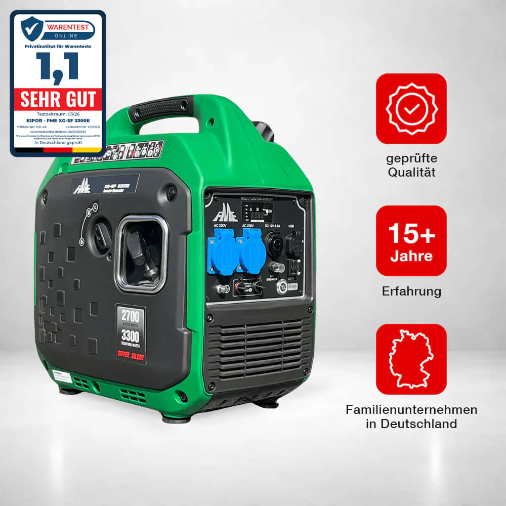 3300W Benzin Inverter Stromaggregat mit E-Start nur 21,4 kg FME XG-SF 3300E FME