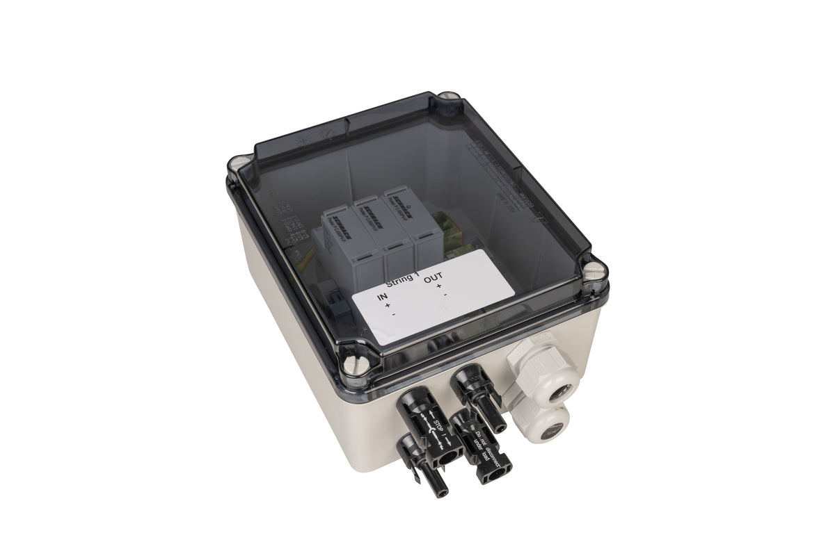 Generatorenanschlusskasten für PV-Anlagen bis 1.000 V DC, 1x 1 String, MC4-Steckverbinder, SiRoX JÄGER SIROX