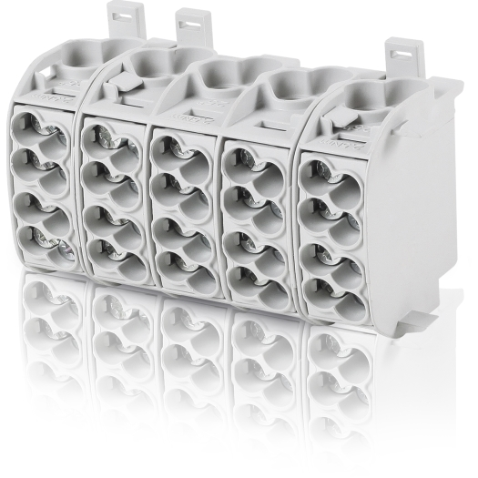 Hauptleitungs-Abzweigklemme 25 mm² 5-polig grau f-Tronic