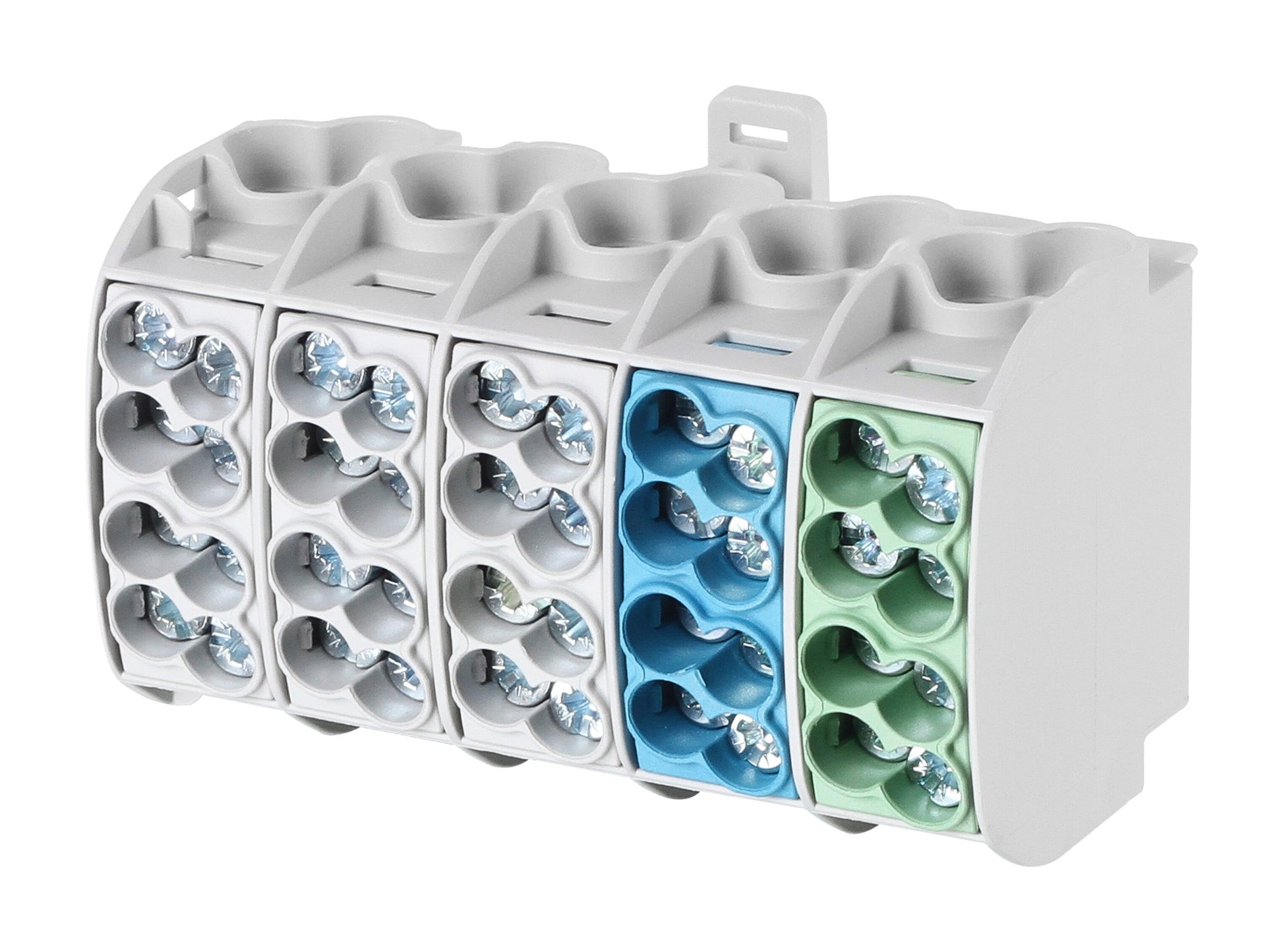 Hauptleitungs-Abzweigklemme 25 mm² 5-polig grau, grün/gelb, blau f-Tronic
