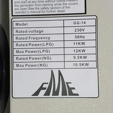 Gas Stromerzeuger FME GA12000 /GG14- LPG / NG mit ATS Anschluss Kipor.org
