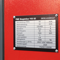 FME Stromerzeuger 50 kVA Diesel Stage V – BOS, Feuerwehr, THW, DIN 14684 FME