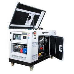 Diesel Stromaggregat Wassergekühlt 12,5 kVA / 10 kW 230V & 400V  DG12000SE-T