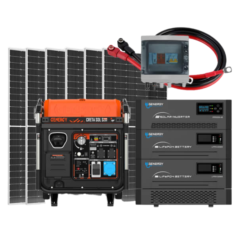 Solarset Inselanlage 4000 Watt / 10240Wh Speicher GENERGY Inselanlage SIRIUS-C mit 7,5kW Backup Stromerzeuger Genergy
