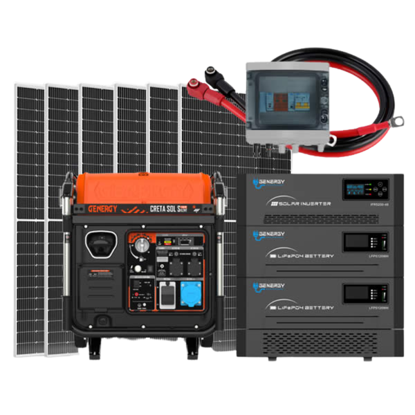 Solarset Inselanlage 4000 Watt / 10240Wh Speicher GENERGY Inselanlage SIRIUS-C mit 7,5kW Backup Stromerzeuger Genergy