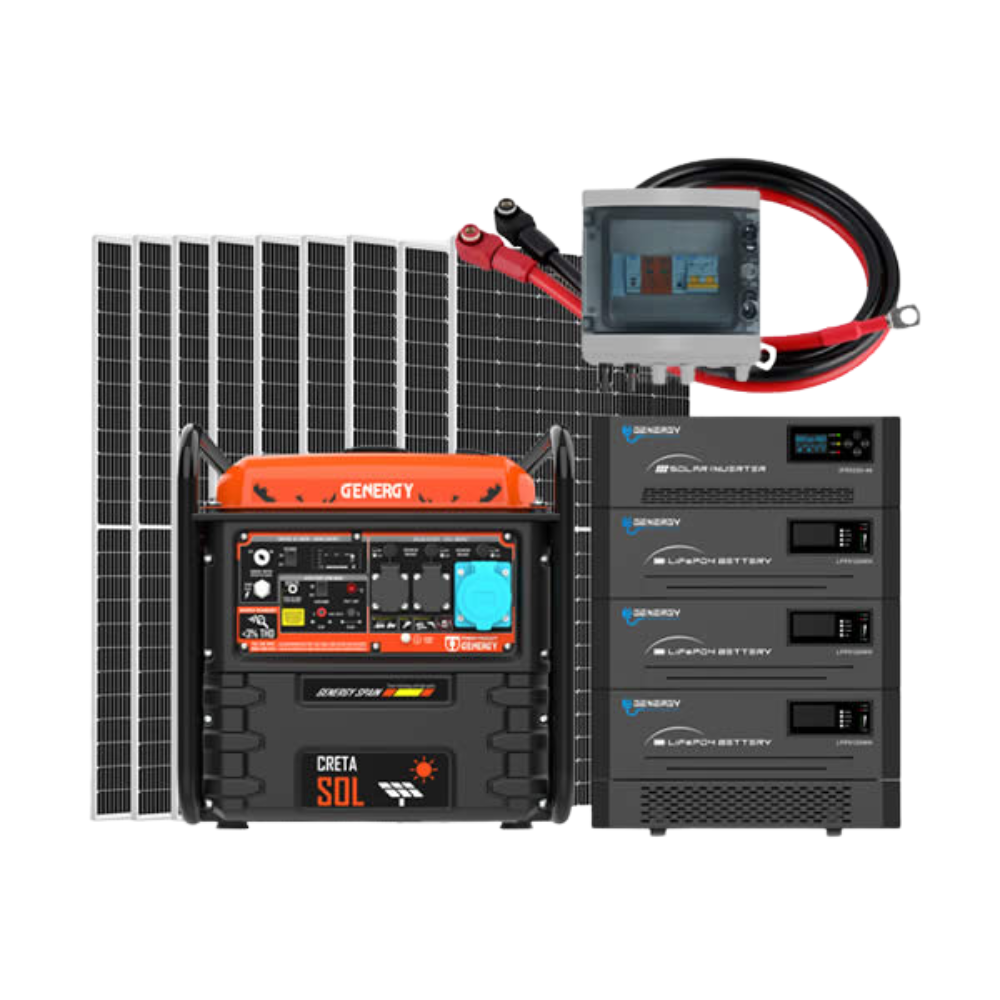 Solarset Inselanlage 6000 Watt / 15360 Wh Speicher GENERGY Inselanlage VEGA-B mit 7,5kW Backup Stromerzeuger Genergy