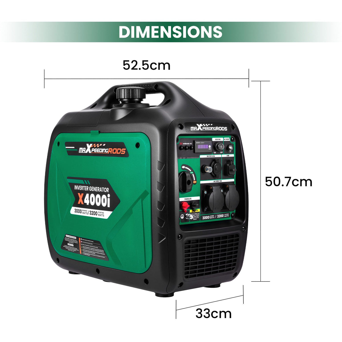 Inverter Benzin Stromerzeuger 3200 Watt maxpeedingrods X4000I-EU maXpeedingrods