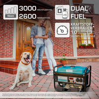 DualFuel Stromerzeuger AVR 3000 Watt Könner & Söhnen KS 3000G Könner & Söhnen