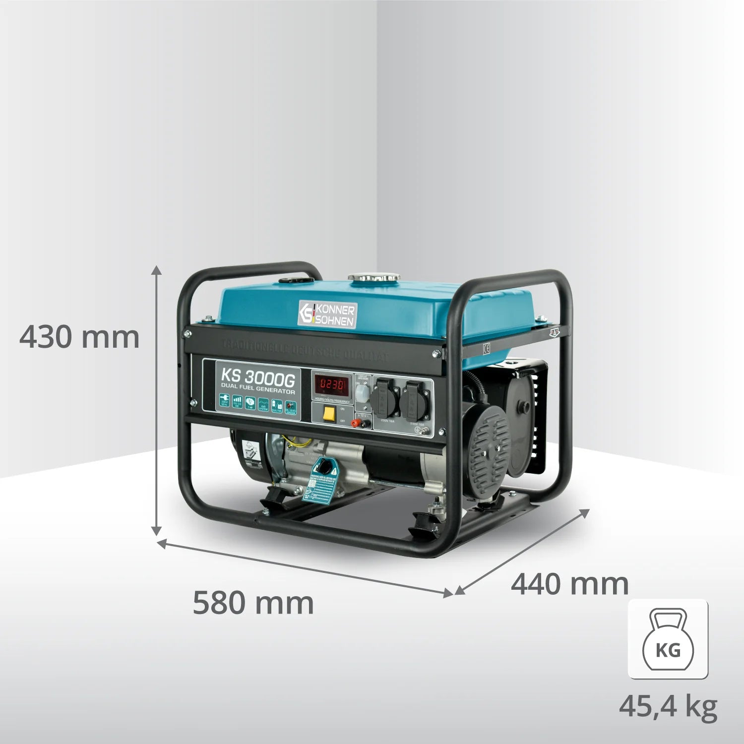 DualFuel Stromerzeuger AVR 3000 Watt Könner & Söhnen KS 3000G