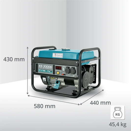 DualFuel Stromerzeuger AVR 3000 Watt Könner & Söhnen KS 3000G