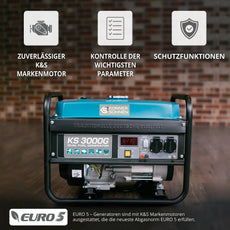 DualFuel Stromerzeuger AVR 3000 Watt Könner & Söhnen KS 3000G Könner & Söhnen