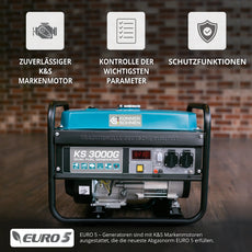 DualFuel Stromerzeuger AVR 3000 Watt Könner & Söhnen KS 3000G