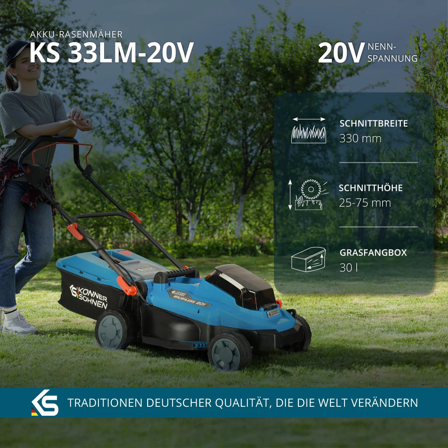 Akku-Rasenmäher KS 33LM-20V Könner & Söhnen