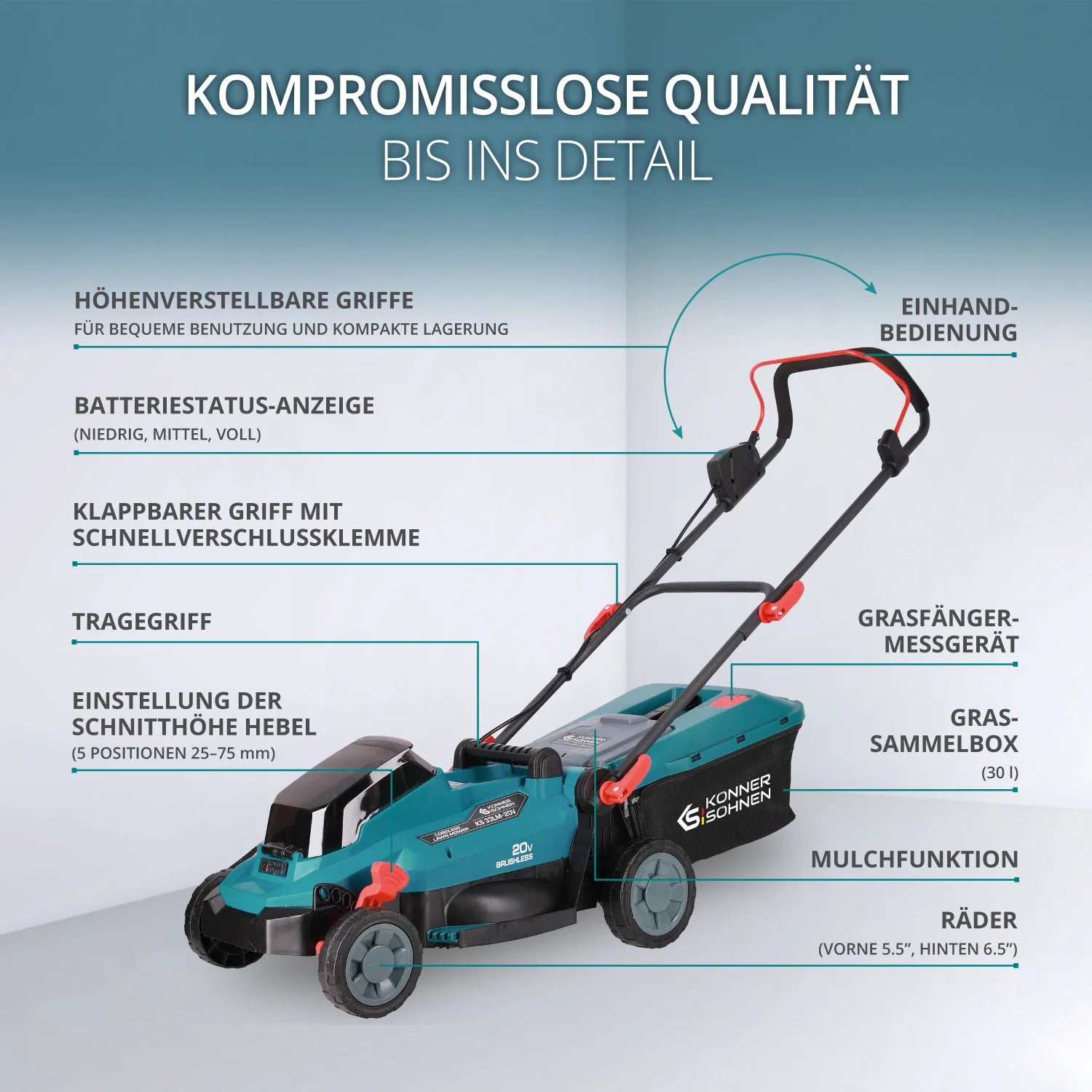 Akku-Rasenmäher KS 33LM-20V Könner & Söhnen