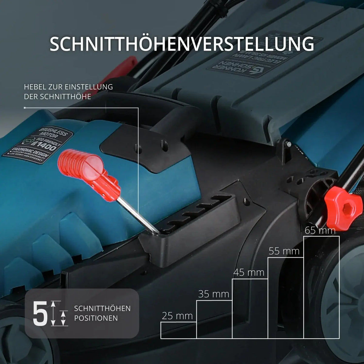 Elektrischer Rasenmäher KS 38LM-BL Schnittbreite 38cm Könner & Söhnen